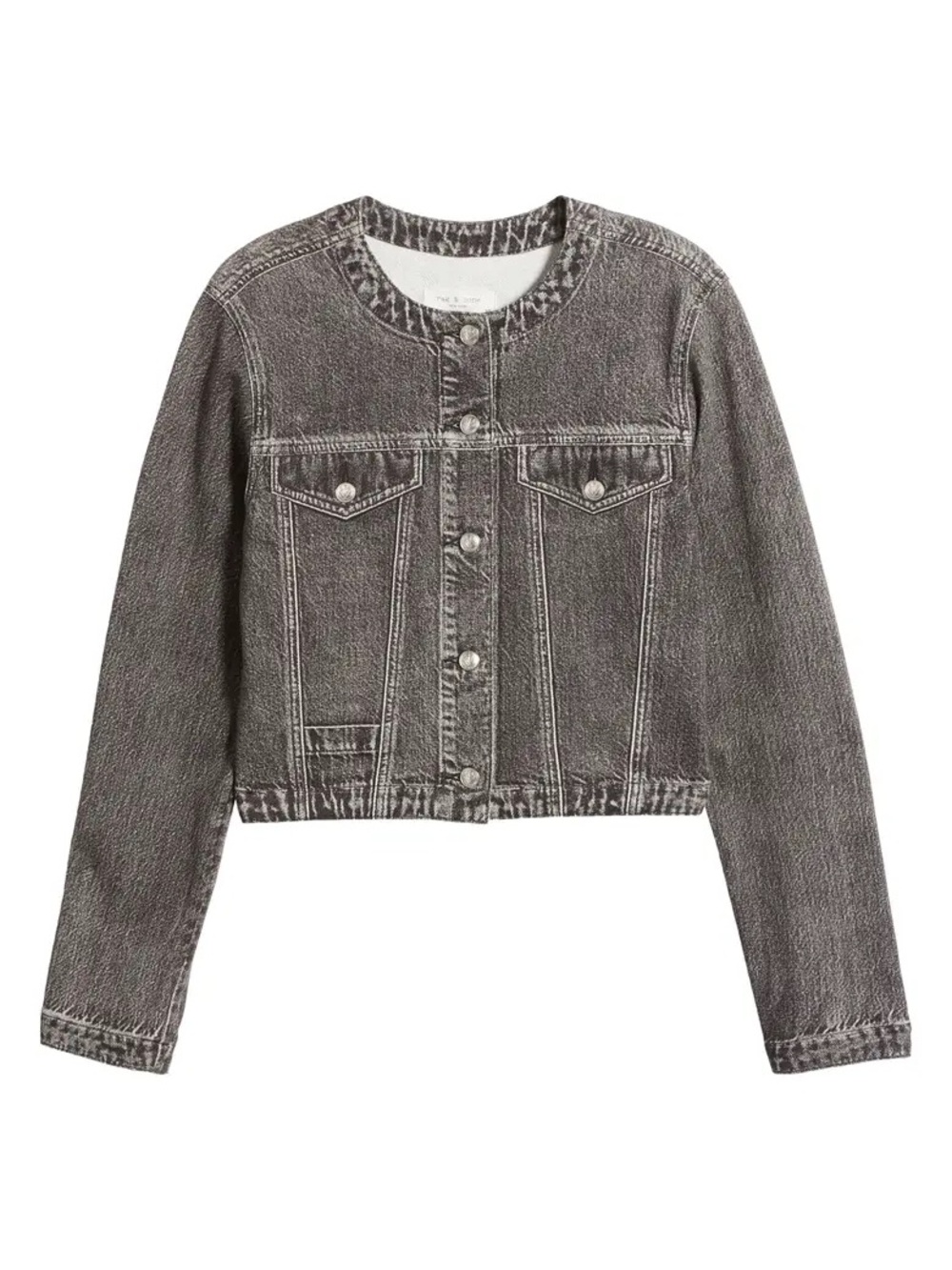 Rag And Bone Miramar Cora Denim Jacket SzXL Altered Sleeve - Picture 4 of 11
